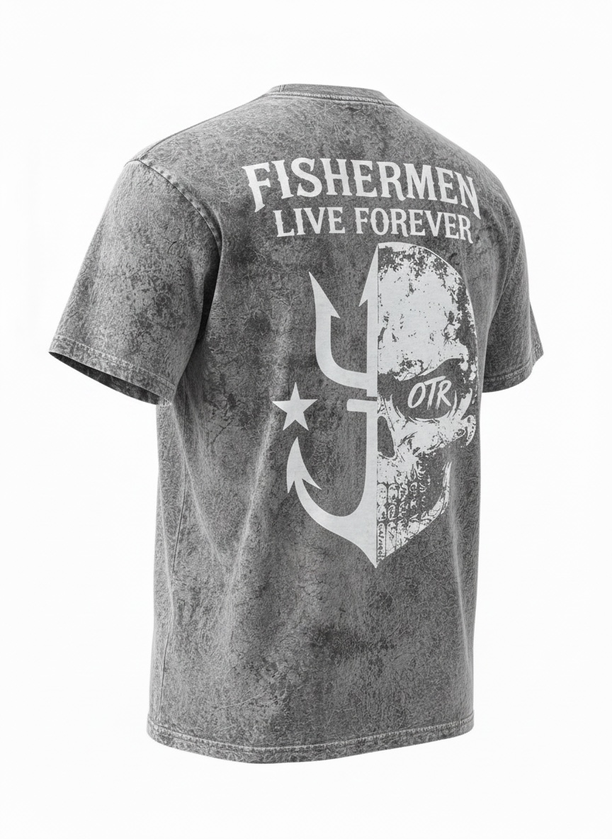 Grey washed Fishermen Live Forever